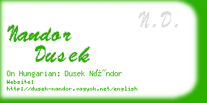 nandor dusek business card